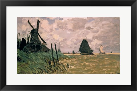 Framed Windmill near Zaandam, 19th century Print