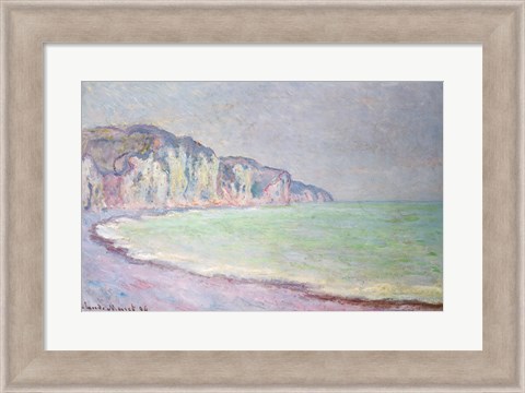 Framed Cliffs at Pourville, 1896 Print