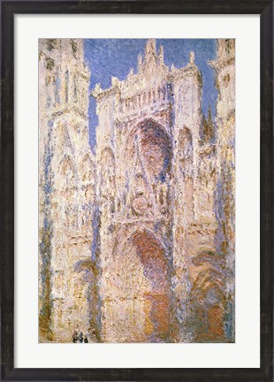 Framed Rouen Cathedral, West Facade, Sunlight, 1894 Print