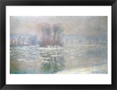 Framed Ice at Bennecourt, 1898 Print