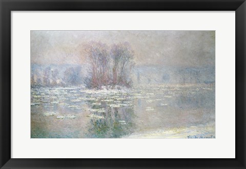 Framed Ice at Bennecourt, 1898 Print