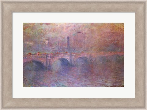 Framed Thames at Waterloo Bridge, 1903 Print