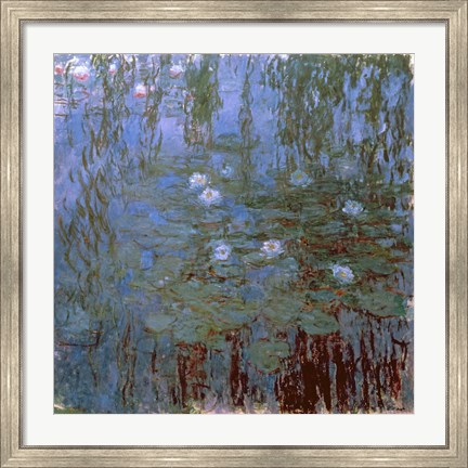 Framed Blue Nympheas Print