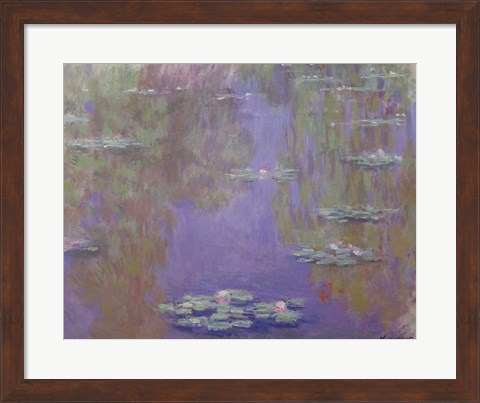 Framed Waterlilies, 1903 (purple) Print