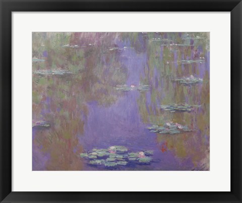 Framed Waterlilies, 1903 (purple) Print