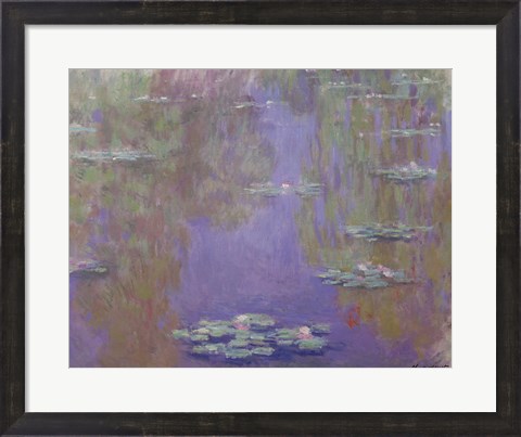 Framed Waterlilies, 1903 (purple) Print