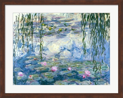 Framed Waterlilies, 1916-19 Print