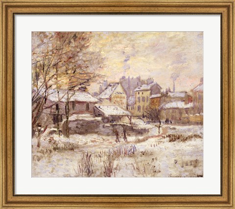 Framed Snow Effect with Setting Sun, 1875 Print