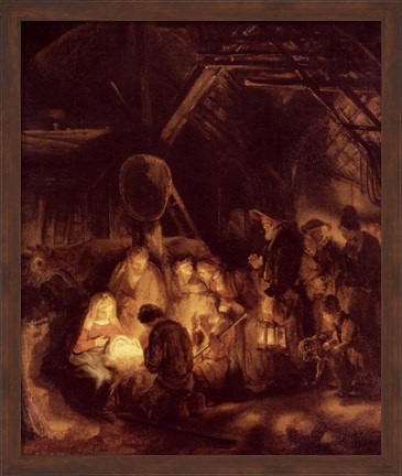 Framed Adoration of the Shepherds, 1646 Print