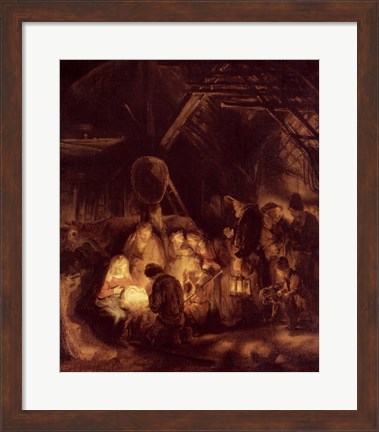 Framed Adoration of the Shepherds, 1646 Print