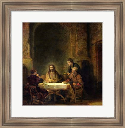 Framed Supper at Emmaus, 1648 Print