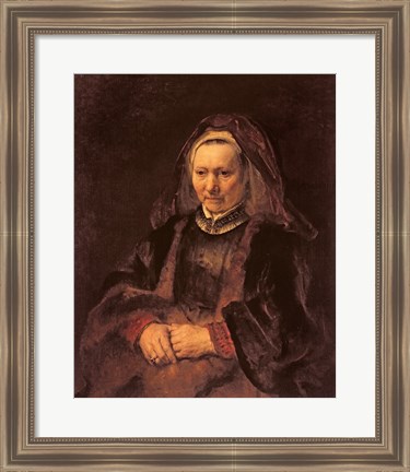 Framed Portrait of an Elderly Woman, c. 1650 Print