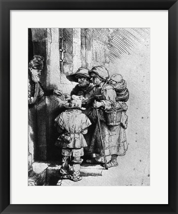 Framed Beggars on the Doorstep of a House, 1648 Print