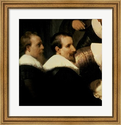 Framed Anatomy Lesson of Dr. Nicolaes Tulp, 1632 (left detail) Print