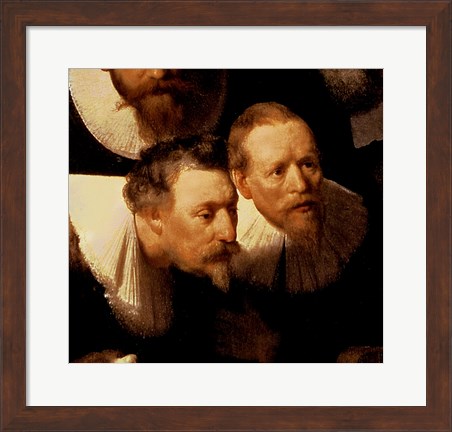 Framed Anatomy Lesson of Dr. Nicolaes Tulp, 1632 (two viewers detail) Print