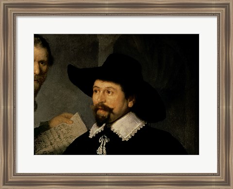 Framed Anatomy Lesson of Dr. Nicolaes Tulp, 1632 (man in hat detail) Print