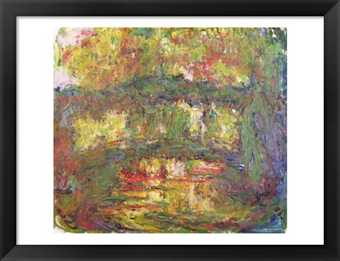 Framed Japanese Bridge at Giverny, 1918-24 - yellow Print