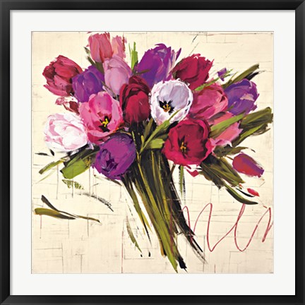 Framed Bouquet of Tulips Print