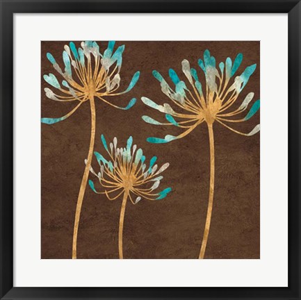 Framed Teal Bloom I Print