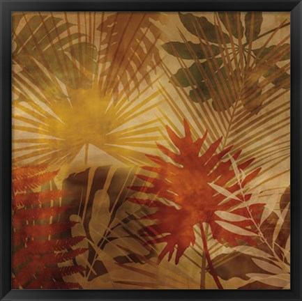 Framed Sunlit Palms I Print