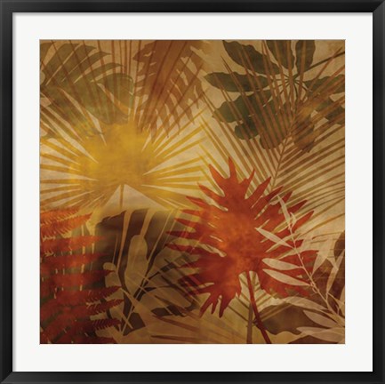 Framed Sunlit Palms I Print