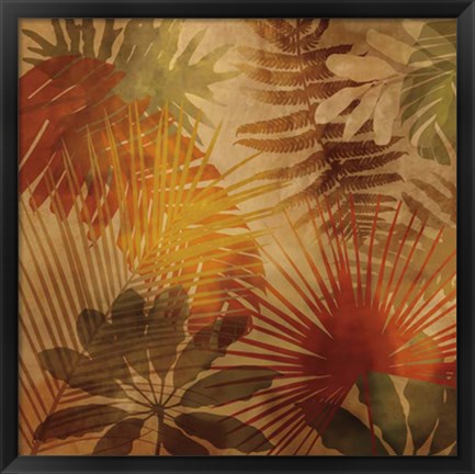 Framed Sunlit Palms II Print