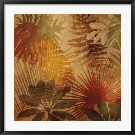 Framed Sunlit Palms II Print