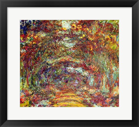 Framed Rose Path, Giverny, 1920-22 Print