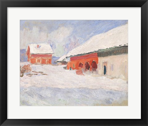 Framed Norway, Red Houses at Bjornegaard, 1895 Print