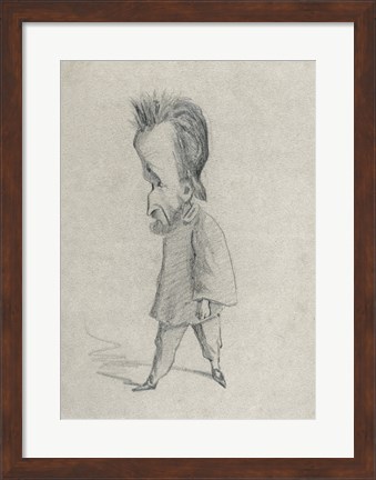 Framed Caricature of the Journalist Theodore Pelloquet, 1858 Print