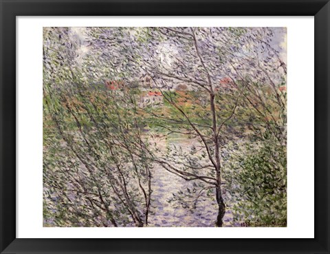 Framed Banks of the Seine or, Spring through the Trees Print