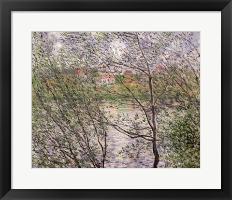 Framed Banks of the Seine or, Spring through the Trees Print