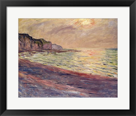 Framed Beach at Pourville, Setting Sun Print