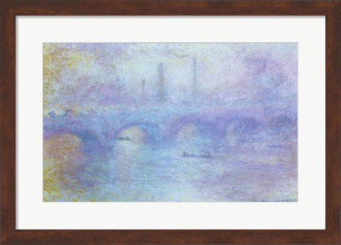 Framed Waterloo Bridge, Effect of Fog, 1903 Print