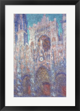 Framed Rouen Cathedral in the Setting Sun Print