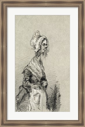 Framed Old Woman from Normandy in Profile, 1857 Print