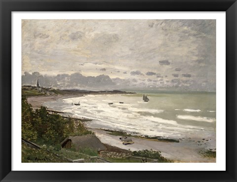 Framed Beach at Sainte Adresse, 1867 Print