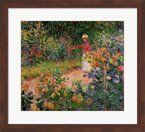 Framed Garden at Giverny, 1895 Print