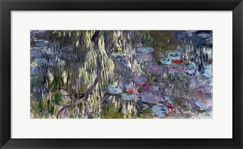 Framed Waterlilies (horizontal) Print