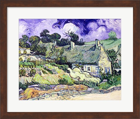 Framed Thatched cottages at Cordeville Print