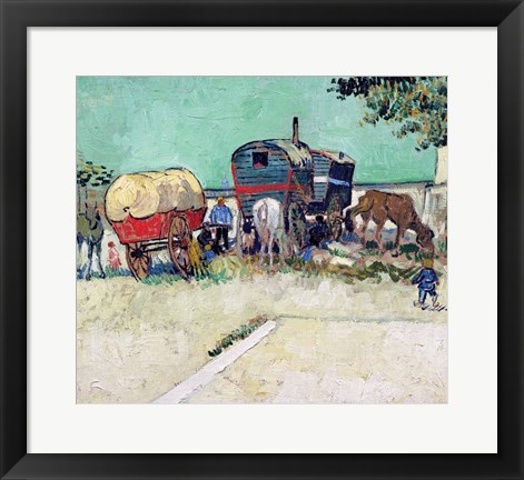 Framed Caravans, Gypsy Encampment near Arles Print