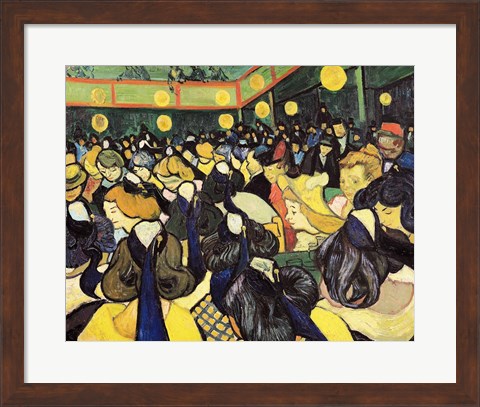 Framed Dance Hall at Arles, 1888 Print