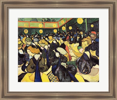 Framed Dance Hall at Arles, 1888 Print