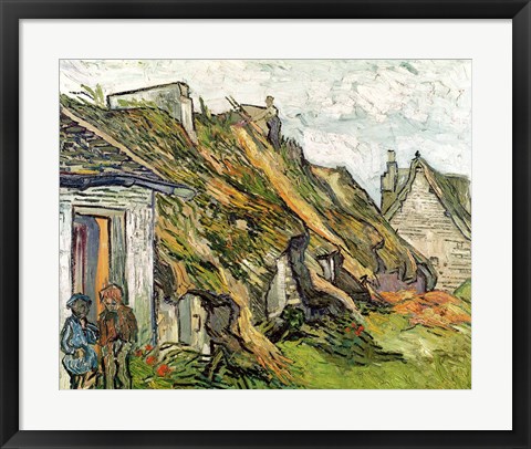 Framed Thatched Cottages in Chaponval Print