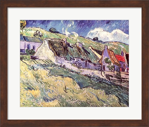 Framed Cottages at Auvers-sur-Oise, 1890 Print