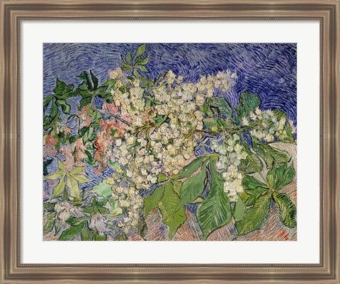 Framed Blossoming Chestnut Branches, 1890 Print