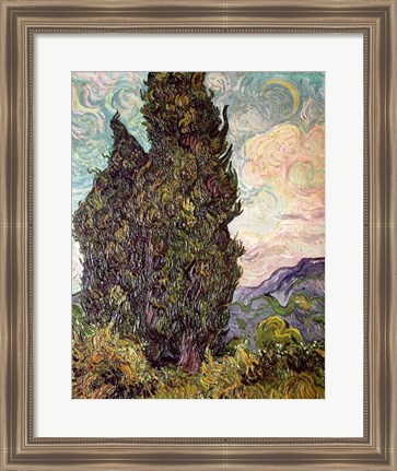Framed Cypresses, 1889 Print