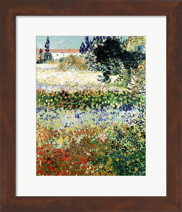 Framed Garden in Bloom, Arles, 1888 Print