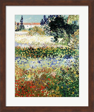 Framed Garden in Bloom, Arles, 1888 Print