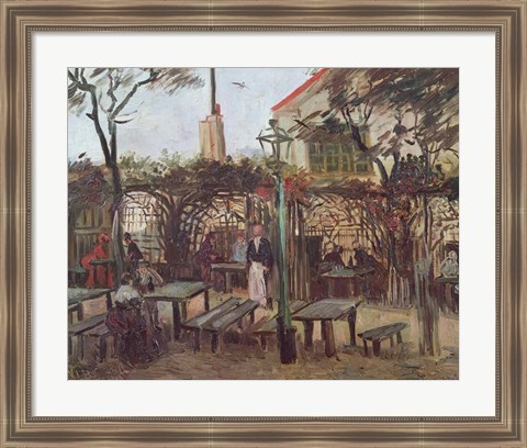 Framed Pleasure Gardens at Montmartre, 1886 Print